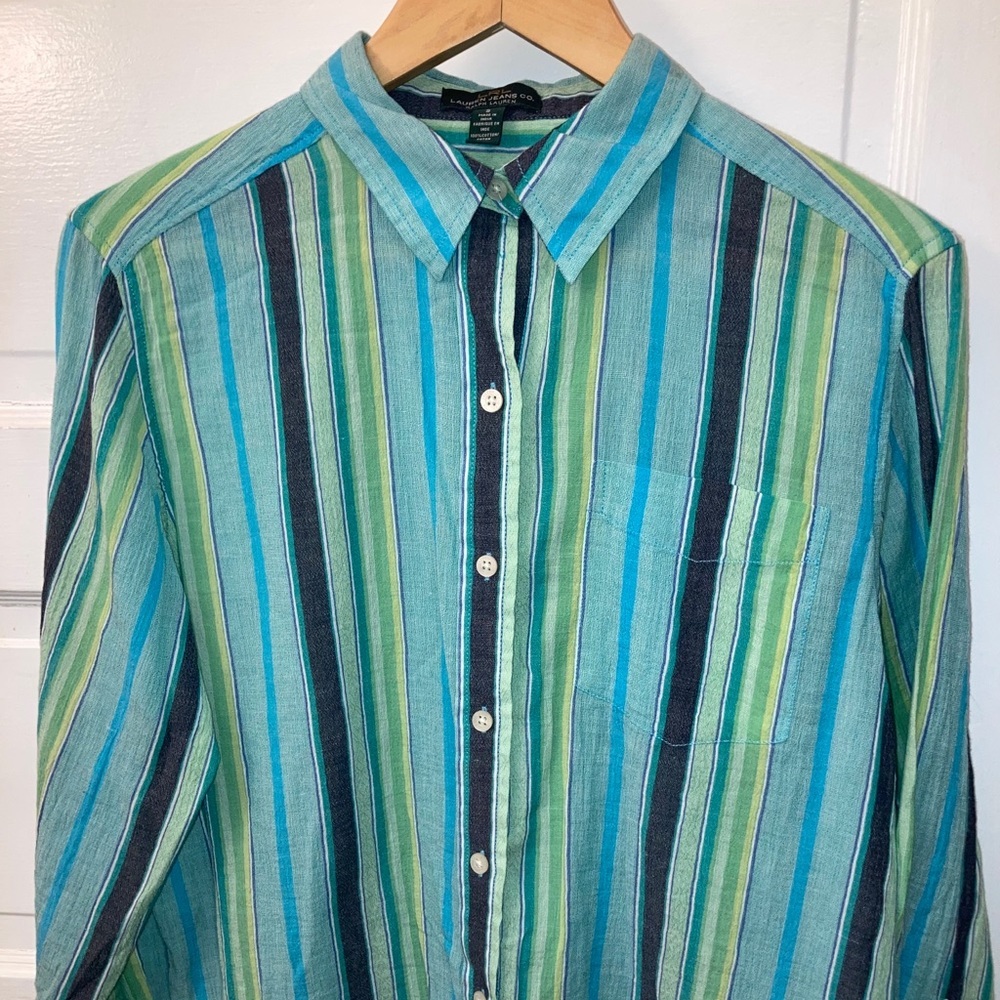 Lauren Ralph Lauren Colorful Thin Button Shirt​